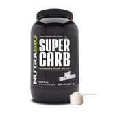 NutraBio Super Carb: bote con Cluster Dextrin para energía sostenida durante entrenamientos