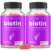 NutraChamps Biotin Gummis, frasco 2-pack, posible apoyo a cabello y uñas.