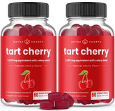 NutraChamps Tart Cherry Gummies, botella visible, apoyo a la movilidad y al sueño.