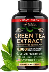 NUTRAHARMONY Extracto de té verde 50% ECGC 20:1 para energía diaria