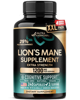 NUTRAHARMONY Melena de León cápsulas, dosis 1200 mg para enfoque diario.