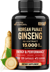 NUTRAHARMONY Panax Ginseng 15000mg cápsulas para energía sostenida.