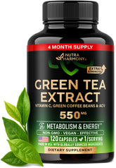 Nutraharmony te verde extracto EGCG 50% en botella, vitalidad diaria.