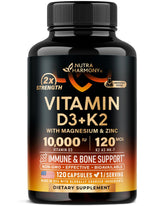 NUTRAHARMONY Vitamina D3 K2 en botella para soporte óseo diario