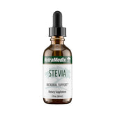 NutraMedix Gotas de Estevia en botella para endulzar bebidas sin azúcar.