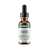 Gotas NutraMedix Noni en envase para apoyo inmunitario diario.