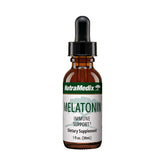 NutraMedix Melatonina: botella con cuentagotas para apoyo al sueño nocturno.