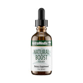 NutraMedix Natural Boost para Hombres: envase de tintura, dosificación diaria fácil.