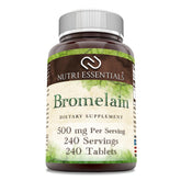 Nutri Essentials Bromelina 500 mg, tabletas de 240, apoyo digestivo potencial.
