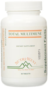 Nutri-West TOTAL MULTIMUNE: vista frontal de la botella para revisar dosis diaria.