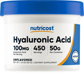 Nutricost ácido hialurónico polvo 50 g, polvo fino para mezclar fácilmente
