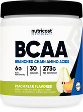 Nutricost BCAA polvo sabor durazno-pera, batido perfecto para entrenamientos