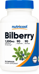 Nutricost Bilberry: envase de 90 cápsulas para uso diario