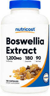 Nutricost extracto de boswellia, frasco con cápsulas para uso diario