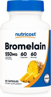 Nutricost Bromelina cápsulas frente: soporte natural para tu bienestar diario.