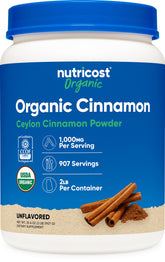 Nutricost Canela Ceilan en polvo en bote, aroma cálido para hornear.