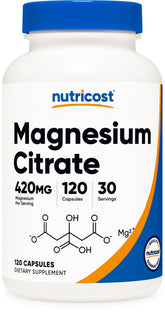 Nutricost Citrato de Magnesio frasco con capsulas vegetales para uso diario