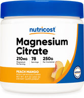 Nutricost Citrato de Magnesio Durazno Mango: frasco compacto y sabor agradable para bebidas
