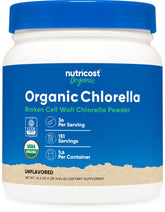 Frasco Nutricost Clorella Orgánica, polvo verde puro para uso diario