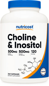 Nutricost Colina e Inositol: botella para rutina diaria y fácil dosificación