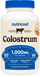 Nutricost Colostrum cápsulas listas para ingesta diaria