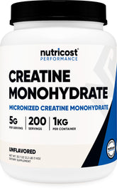 Nutricost creatina monohidratada en pote de 1 kg para entrenamientos