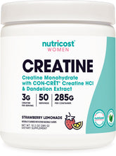 Nutricost Creatina Monohidrato en polvo sabor fresa-limón para entrenamiento diario.