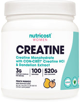 Nutricost Creatina Monohidratada Durazno Mango, cucharada para mezclar en batido, experiencia de sabor afrutado