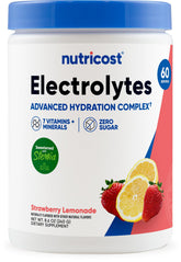 Nutricost electrolitos polvo sabor fresa-limón para hidratación diaria tras entreno