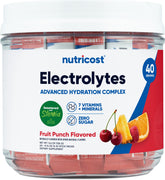 Nutricost electrolitos complejo, bolsitas-fruta-punch para hidratación rápida durante entrenamientos