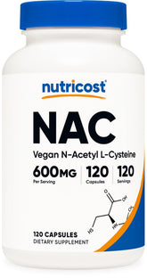 Nutricost NAC 600 mg, cápsulas vegetarianas para uso diario.