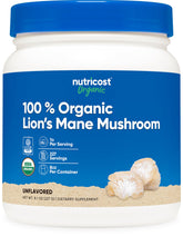 Nutricost polvo melena de león orgánico 8 oz, ideal para batidos