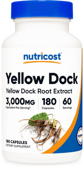 Nutricost Yellow Dock Extract cápsulas en botella para suministro de 60 días