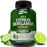 NutriFlair Bergamota Orgánica: frasco de cápsulas para uso diario.