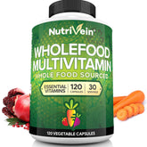 Nutrivein multivitamínico, botella frontal, apoyo a energía diaria.