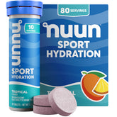 Nuun Sport en 8 tubos Tropical para hidratación diaria y conveniente.