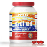 NYO3 Antarctic Krill Oil: cápsulas en frasco para uso diario.