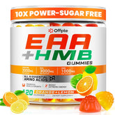 OFFPTE EAA Gummies frasco con sabor naranja-limón listo para tomar