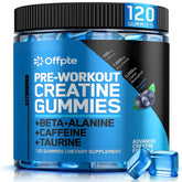 Gomitas OFFPTE Preentrenamiento sabor arándano para energía rápida.