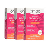 Omax3 probiótico femenino, caja de cápsulas veganas para equilibrio diario