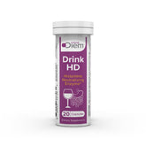 OmneDiem Drink HD, botella derramando, apoya una digestión suave tras la comida.