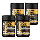 ONNIT Alpha Brain botella para apoyo a la concentración diaria.