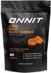 ONNIT Alpha Brain gominolas con formato en envase de 90 unidades para uso diario