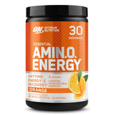 Optimum Nutrition Amino Energy en envase naranja, listo para entrenar.
