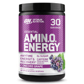 Optimum Nutrition Amino Energy envase frontal para energía previa al entrenamiento.