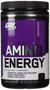 Optimum Nutrition Essential Amino Energy Concord Grape en lata para energía durante el entrenamiento