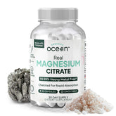 Organics Ocean Real Magnesio Citrato: botella lista para apoyar energía diaria.