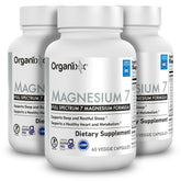 Organixx Magnesium 7 en botella de cápsulas, apoyo al sueño y relajación muscular.