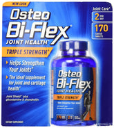 Osteo Bi-Flex: botella con tabletas, posible apoyo a la movilidad diaria.