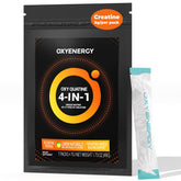 OxyEnergy creatina monohidrato en empaque de viaje para entrenar fuera de casa.
